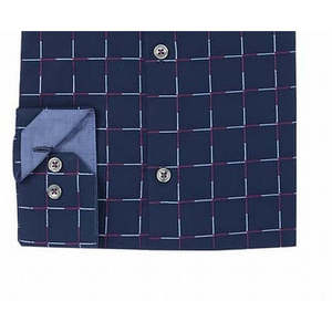 Camicia Elegante da Uomo Quiksilver Heritage Slim Fit 100% Cotone Popeline Antipiega con Motivo Cucito Blu - Taglia 16.5x32-33 - Product Image 3