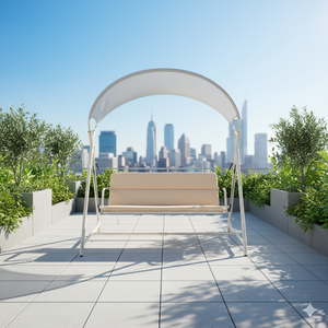 Sedia a Dondolo Doppia Moderna da Esterno <span class=keywords><strong>in</strong></span> <span class=keywords><strong>Tessuto</strong></span> Impermeabile per Patio, Giardino, Cortile, Parco, Seduta per Due Persone - Product Image 5