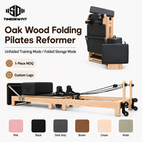 Reformer Pilates Pliant en Bois de Chêne Premium avec Ressorts de Résistance Réglables pour Équilibre Corporel, Garantie 3 Ans, Marque OEM, Usine de Studio