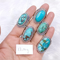 Haute qualité 925 bagues en argent Sterling pour femmes ovale coupe Turquoise pierre Vintage à la main déclaration bague de mariage pour les filles