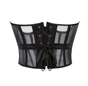 Camiseta sin mangas con entrenador de cintura de malla Sexy para mujer, corsés push-up negros con corpiño transparente, accesorio de equipo de Fitness - Product Image 3