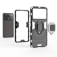 Pour Xiaomi Poco X6 X6 Pro M6 F6 PRO X5 X3 4G 5G Couverture PC + Support En Silicone Support De Voiture Couverture De Téléphone Antichoc Armure Couverture Arrière