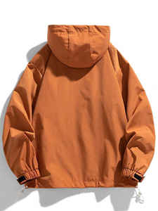 Blouson bomber à capuche oversize pour homme, coupe-vent, toile imperméable, couleurs et logos personnalisables, style hip-hop, style universitaire - Product Image 3