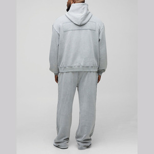 Stylish Customizable <b>Plus</b> <b>Size</b> Casual Men Tracksuit Two-Piece Activewear <b>Set</b> Solid Pullover Hoodie <b>Jogger</b> Pants Breathable - Product Image 3