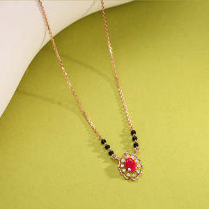 Collar Mangalsutra Tanmaniya con Perlas y Circonitas Chapado en Oro Eternal Promise - Product Image 6