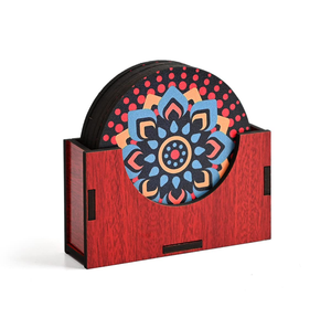 Posavasos de madera multicolor para bebidas, tazas de té para oficina en casa, tazas de café, latas de cerveza, vasos de barra y vasos de agua, posavasos resistentes al calor - Product Image 6