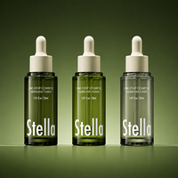 Flacon compte-gouttes en verre vert brillant 30 ml pour sérum botanique – Idéal pour les marques de cosmétiques bio et de beauté épurée, avec option de marque privée