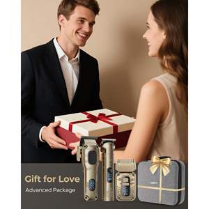 Tondeuse à Cheveux et Barbe Électrique Étanche pour Hommes, Rasoir à Lames, Sans Fil, 4 Vitesses, Alimentée par Batterie - Product Image 1