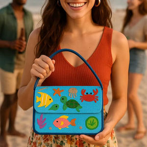 Sac à perles multicolores avec poignée, sac à main, sac à main décontracté, artisanat indien, fait à la main, sac baguette, - Product Image 1