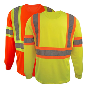 Cheap <b>Men's</b> Reflective Safety <b>Work</b> <b>Shirt</b> Breathable Polyester with Short Sleeve High Quality - Product Image 4