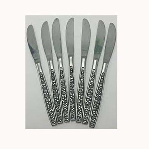 Handmade Best Selling Stainless Steel Silver Plated Butter <b>Knife</b> Full Embossed Design Handle cutlery Set - Product Image 1