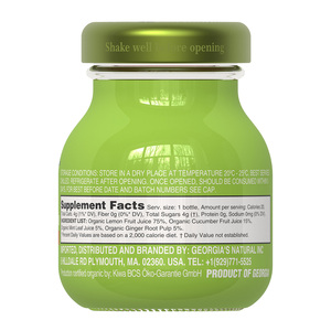 Shot de jus de citron, concombre, menthe et gingembre 100% biologique, naturel et fonctionnel, en bouteilles de 63g - Product Image 2