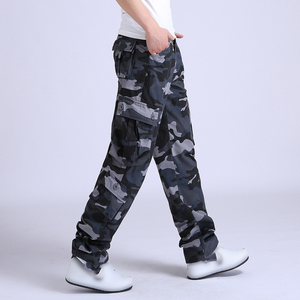 Último bloque de color ajustable Multi bolsillo hombres Cargo pantalón/precio al por mayor cintura fija ajuste relajado Streetwear estilo Cargo - Product Image 2