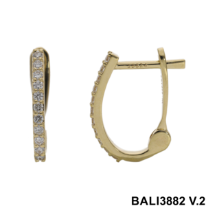 Women's 14K Yellow Gold Hoop <b>Earrings</b> with 0.22ct Real Diamonds Daily Wear <b>Fine</b> Jewelry Luxury Gift - Product Image 2