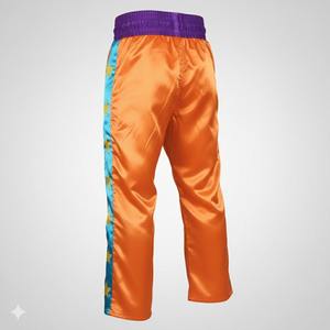 Pantalones de Kickboxing al por Mayor, 100% Poliéster Satinado Elástico, con Logotipo Frontal, Pantalones de Sparring, Ropa de Artes Marciales Personalizada - Product Image 4
