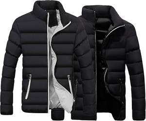 Men's Casual Winter Varsity <b>Jacket</b> <b>Mandarin</b> <b>Collar</b> Full Zip Long Sleeve Letter Pattern Waterproof Eco-Friendly - Product Image 3