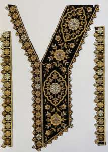 Exquisitos diseños de escote bordados, bordados artesanales personalizados para marcas de moda y fabricantes de ropa hechos en la India 100% - Product Image 3