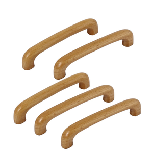 Poignée de traction en bois poignée de porte meubles armoire tirer poignées tiroir meubles poignée 5 pièces avec brillant poli - Product Image 1