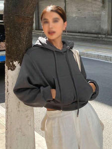 2026 Wholesale Custom Blank Heavyweight Cropped Pullover <b>Hoodie</b> Women Long Sleeve Streetwear Winter <b>Gym</b> Wear Breathable - Product Image 6