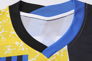 Uniforme de football de couleur jaune et noire, uniforme de football Simple, uni, personnalisé avec votre propre Logo - Product Image 5