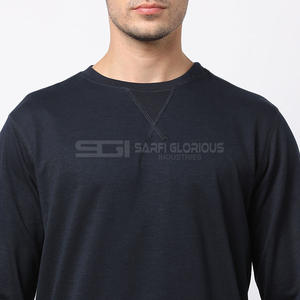 Sudadera de Invierno para Hombre, Cuello Redondo, Color Sólido Personalizado, Bordada, de Felpa 100% Algodón Grueso - Product Image 1