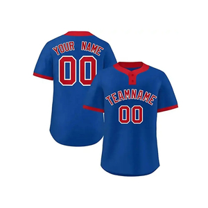 Maillot de baseball rouge personnalisé pour homme, manches courtes, nom de l'équipe 00 imprimé, vêtements de sport respirants en polyester, uniformes - Product Image 6