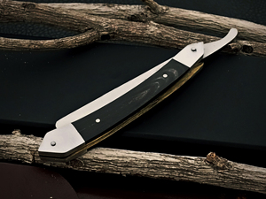 Cuchillos de seguridad industrial personalizables OEM, maquinilla de afeitar recta clásica de acero inoxidable con hermoso mango de cuerno para proyectos de bricolaje - Product Image 6