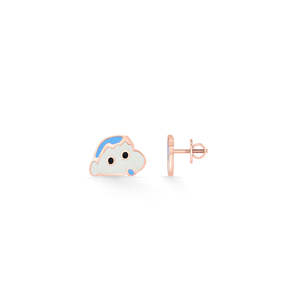 Boucles d'oreilles clous Shinchan Mischief Gold pour enfants - Bijoux de fête mignons en zircon et perles - Product Image 4