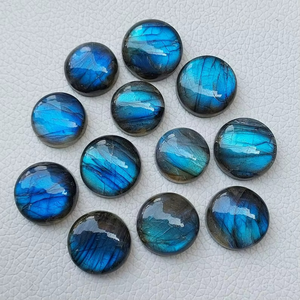 Labradorite bleue, forme ronde, cabochon, pierre précieuse de labradorite en vrac, prix de gros, forme ronde, pierre précieuse en vrac, prix de gros - Product Image 2