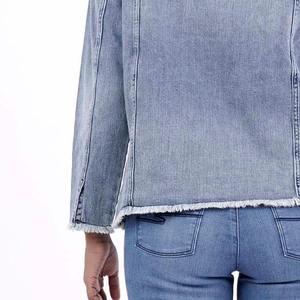 แจ็กเก็ตผ้ายีนส์สำหรับผู้หญิงเสื้อลำลองสีพื้นระบายอากาศ - Product Image 6