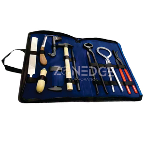 Kit de herramientas para herrar caballos de la mejor calidad, instrumento veterinario para el cuidado de pezuñas y zapatos, incluye bolsa de cuero de Zonedge - Product Image 6