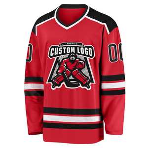 Venta al por mayor de camisetas de hockey por encargo de alta calidad de los hombres con cuello en V sublimación desgaste del hockey transpirable de secado rápido lavado Jersey de hockey - Product Image 2