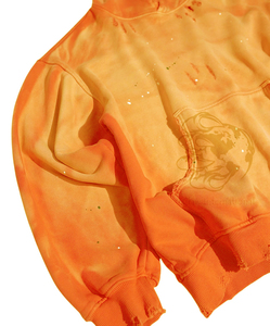 Ropa de calle personalizada, sudaderas con capucha con lavado ácido para hombre, naranja en blanco, tejido pesado, Vintage, desgastado, ajuste Regular, 100% algodón, a prueba de viento - Product Image 5