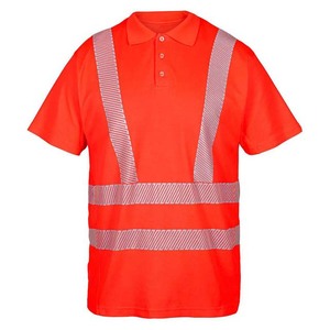 Men's Hi Vis Reflective Tape High Visibility Construction Work Wear Short Sleeve <b>Polo</b> T-Shirts - Product Image 5