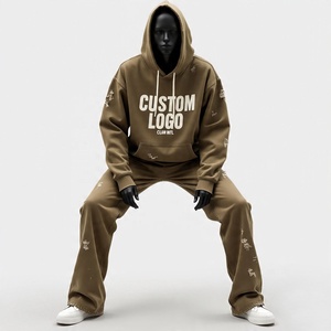 Custom Print Embroidered Heavyweight Baggy Fleece Oversized <b>Running</b> Tracksuit for Men <b>Hoodie</b> Sweatpants Mens Sweatsuits Outfits - Product Image 3