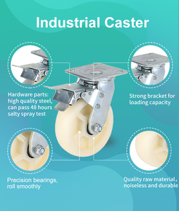 工厂白色4 "5" 6 "8" 重型旋转聚丙烯工业脚轮，带锁制动器可定制原始设备制造商支持 - Product Image 4