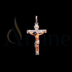 Pendentif Jésus en émail glacé plaqué or en laiton diamanté, bijoux de rappeur de luxe, vente en gros unisexe - Product Image 1