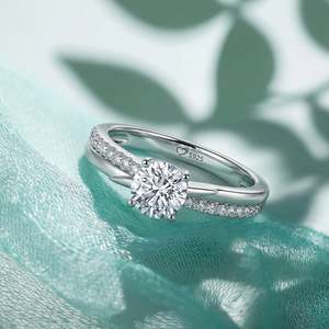 Jeulia Rose Gold Plated Twist Round <b>Solitaire</b> Engagement <b>Ring</b> in Sterling <b>Silver</b> - Product Image 3