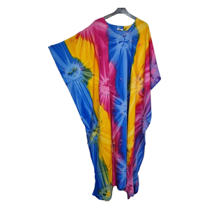 Vestido holgado bohemio con tinte de corbata de alta calidad para mujer, caftán holgado de playa de verano de talla grande, servicios OEM de <span class=keywords><strong>Sharko</strong></span> Industry - Product Image 4