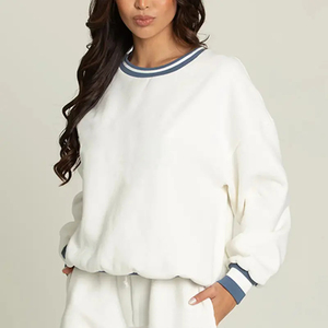 Sweat-shirt à col rond en molleton surdimensionné en coton 100% imprimé personnalisé pour femmes, hiver - Product Image 6