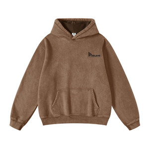 Venta al por mayor Otoño Invierno manga larga peso pesado Sudadera con capucha 100% algodón 420g lavado ácido personalizado Sudadera con capucha - Product Image 1