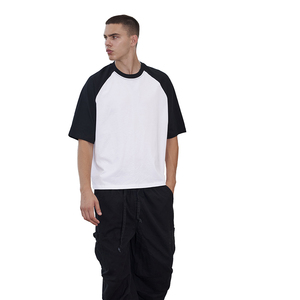 T Shirt Manufacturer Short Sleeve 240G Multi Color Round <b>Neck</b> Raglan T Shirt for Unisex Cropped <b>Tshirt</b> Men - Product Image 3