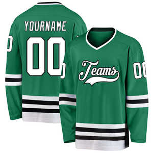 Conjunto de Jersey de hockey sobre hielo de poliéster personalizable Nombre y diseño del equipo OEM con bordado e impresión Ropa deportiva para equipos - Product Image 1