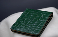 Dompet Lipat Kulit Asli Motif Buaya Berkualitas Tinggi, Banyak Slot Kartu, Modern, OEM, Cetak Kustom