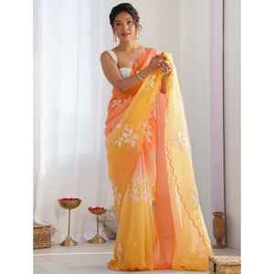 ผ้าซับทองส่าหรีสำหรับปาร์ตี้งานปักลายผ้าแห้งเร็วคุณภาพสูง - Product Image 1