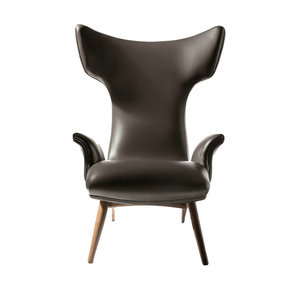 Fauteuil de salon Ondine en cuir, style Mid-Century Modern, pour chambre, salon, salle à manger, usage domestique, personnalisable, vente en gros - Product Image 1