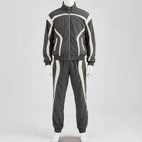 Conjunto de chándal de invierno para hombre, talla grande, transpirable, bordado, tejido, con cremallera, estilo holgado, cortavientos, ropa de calle