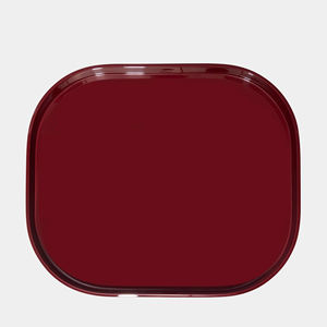 Plateau de service en laque ovale bleu marine fait à la main, plateau de service moderne et brillant, organisateur décoratif fait à la main pour table basse - Product Image 6