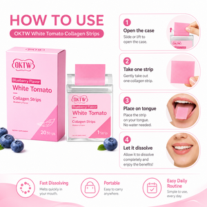 Tiras de Colágeno de Tomate Blanco OKTW con Sabor a Arándano, Extracto Natural, Disolubles Oralmente, Película de Belleza, 20 Sobres Portátiles, Suplemento Dietético - Product Image 6