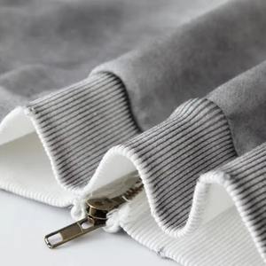 Sudadera con capucha personalizada para hombre, nueva moda, ropa de calle Vintage con cremallera doble, cremallera ácida lavada, 450 GSM, estilo Premium bordado, Invierno - Product Image 2